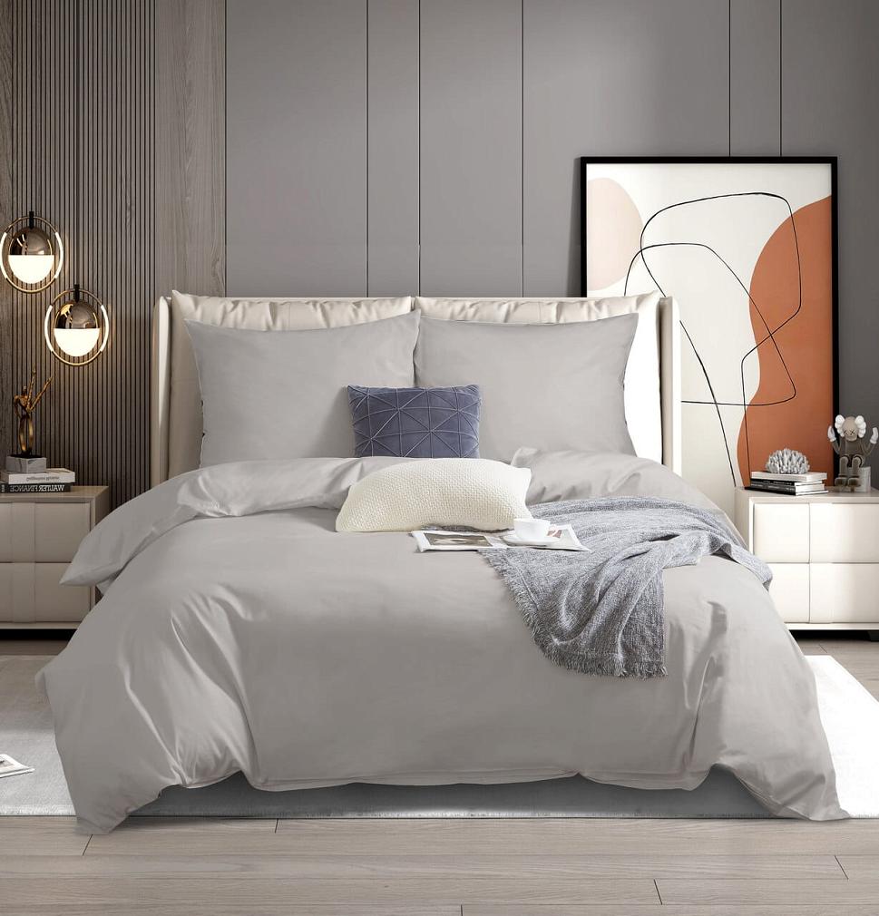 Pościel satyna bawełniana 140x200 SIN jednobarwna taupe