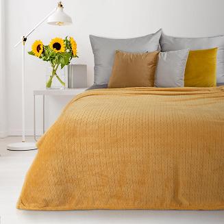 Koc narzuta na łóżko CINDY-4 170x210 miodowy