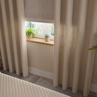 Zasłona gotowa na przelotkach VELVI 140x250 jasnobeżowa