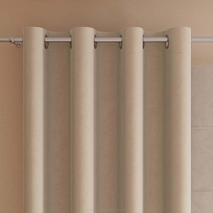 Zasłona gotowa na przelotkach VELVI 140x250 jasnobeżowa