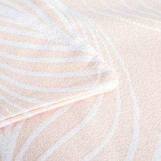 Pościel flanelowa FLANELOVE 140x200 pudrowa w białe liście