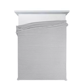 Koc narzuta LISA 170x210 Design91 srebrny żakardowy splot w pasy i bąbelki