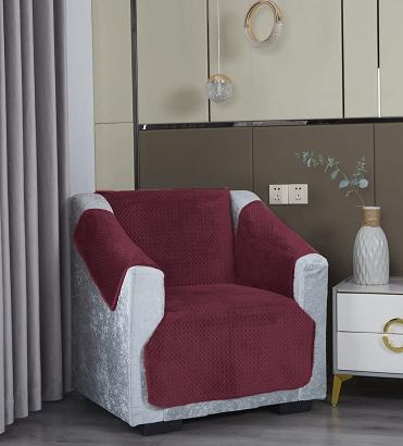 Narzuta dekoracyjna na fotel MAYA 80x160 welurowa pikowana bordowa