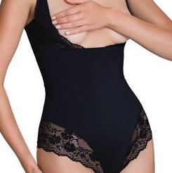 Body damskie modelujące z koronką Vanilia czarne