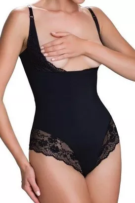 Body damskie modelujące z koronką Vanilia Eldar czarne