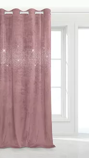 Pudrowa Zasłona Welurowa Z Kryształkami 140x250 Shiny