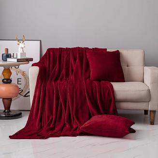 Koc narzuta z mikrofibry Solo 150x200 bordowy