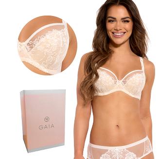 Biustonosz z koronką Semi-Soft Nellie 1282 półusztywniany ecru beżowy