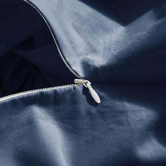 Pościel satyna bawełniana 220x200 SIN jednobarwna granatowa