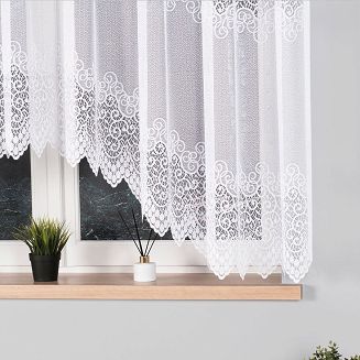 Firanka żakardowa gotowa na żabki VIOLETTA 300x160 biała
