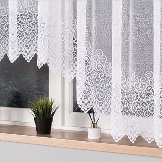 Firanka żakardowa gotowa na żabki VIOLETTA 300x160 biała