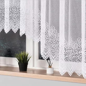 Firanka żakardowa gotowa na żabki VIOLETTA 300x160 biała
