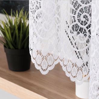 Firanka żakardowa gotowa na żabki VIOLETTA 300x160 biała