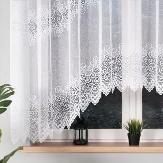 Firanka żakardowa gotowa na żabki VIOLETTA 300x160 biała