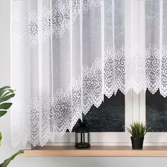 Firanka żakardowa gotowa na żabki VIOLETTA 300x160 biała