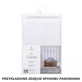 Firanka żakardowa gotowa na żabki VIOLETTA 300x160 biała