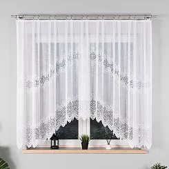 Firanka żakardowa gotowa na żabki VIOLETTA 300x160 biała