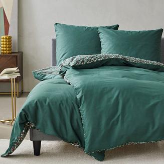 Pościel satynowa 160x200 Eurofirany butelkowy zielony