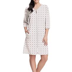 Szlafrok damski LUNA kod 892 ecru beżowa różowa w rozetki