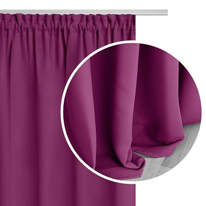 Zasłona gotowa na taśmie HOLD 140x250 zaciemniająca blackout amarantowa