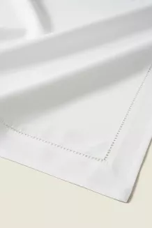 Biały Obrus z Mereżką 140x220 CLASSY
