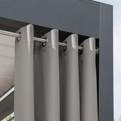 Zasłona gotowa na przelotkach GARDENIA 140x180 wodoodporna ogrodowa szarobeżowa