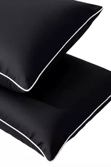 Poszewka bambusowa 40x60 czarna z białą bizą