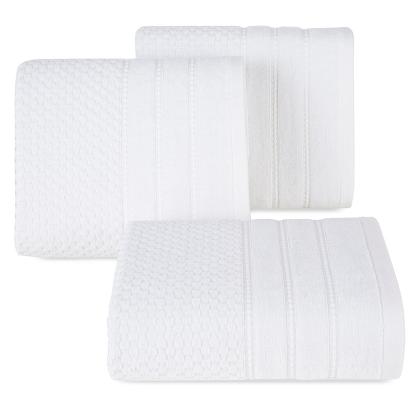 Ręcznik bawełniany ADORE 50x90 Eurofirany biały o ryżowej strukturze