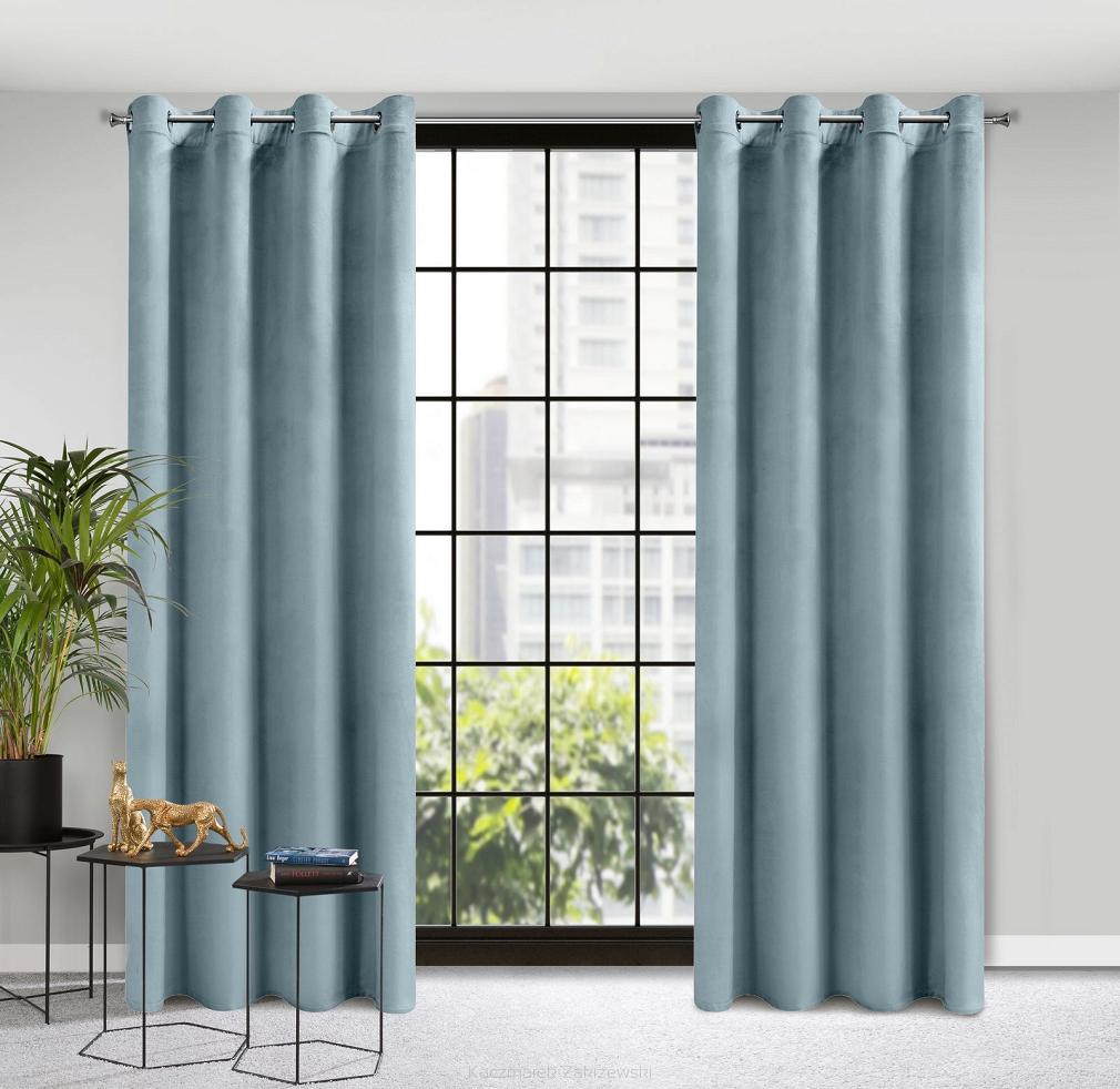 Zasłona gotowa na przelotkach ROSA 140x250 Design91 morski