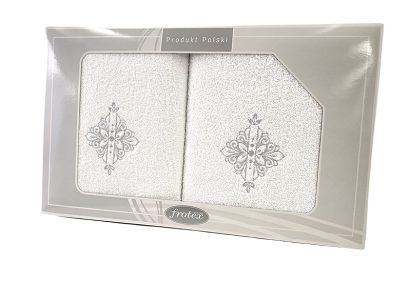 Komplet ręczników 50x90+70x140 Frotex Gift IV ornament 6 biały