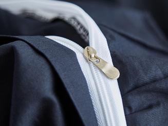 Pościel satyna bawełniana 140x200 Ruffy Premium czarna z falbanką