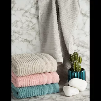 Ręcznik bawełniany SAMMY 50x90 Eurofirany kremowy wytłaczane pasy