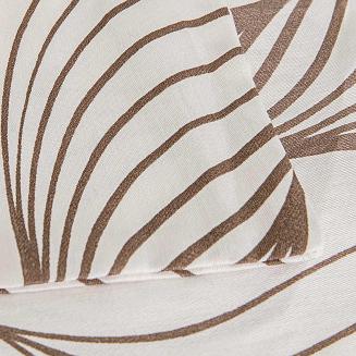 Pościel satyna bawełniana SATYNLOVE 160x200 biała w brązowe symetryczne liście