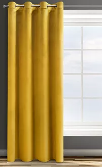 Zasłona gotowa na przelotkach ROSA 140x250 Design91 musztardowy