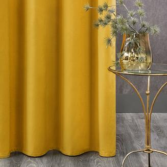Zasłona gotowa na przelotkach ROSA 140x250 Design91 musztardowy
