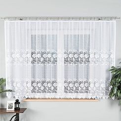 Firanka żakardowa gotowa na żabki DEMETRIA 400x160 biała