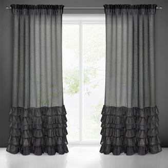 Firana gotowa na taśmie DOLLY 140x250 Eurofirany czarny