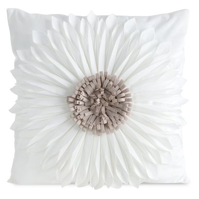 Poszewka dekoracyjna FLORES 45x45 Eurofirany kremowa beżowa kwiat 3D