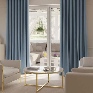 Zasłona gotowa na taśmie 140x230 SUPER BLACKOUT zaciemniająca niebieska