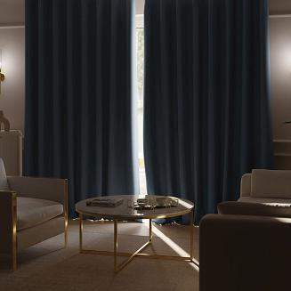 Zasłona gotowa na taśmie 140x230 SUPER BLACKOUT zaciemniająca niebieska