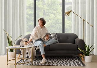 Firana gotowa na przelotkach AUREA 140x250 Eurofirany naturalny