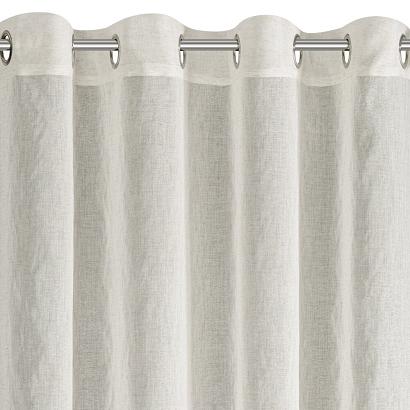 Firana gotowa na przelotkach AUREA 140x250 Eurofirany z dodatkiem lnu naturalna gładka