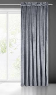 Zasłona gotowa na taśmie MELANIE 140x270 Eurofirany grafitowa