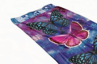 Ręcznik plażowy 100x180 wielokolorowy galaktyczne motyle