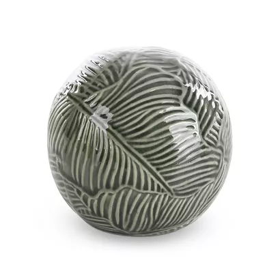 Kula dekoracyjna DARA Eurofirany turkusowa zielona wytłaczana w liście
