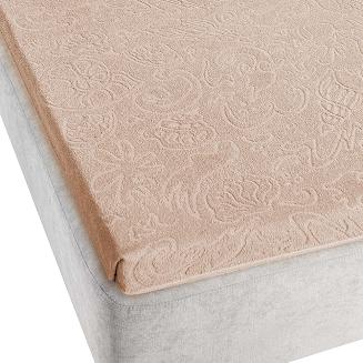 Prześcieradło frotte bez gumki Tulipan 175x220 ZWOLTEX jasnobeżowe GRUBE