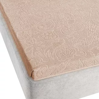 Prześcieradło frotte bez gumki Tulipan 175x220 ZWOLTEX jasnobeżowe GRUBE
