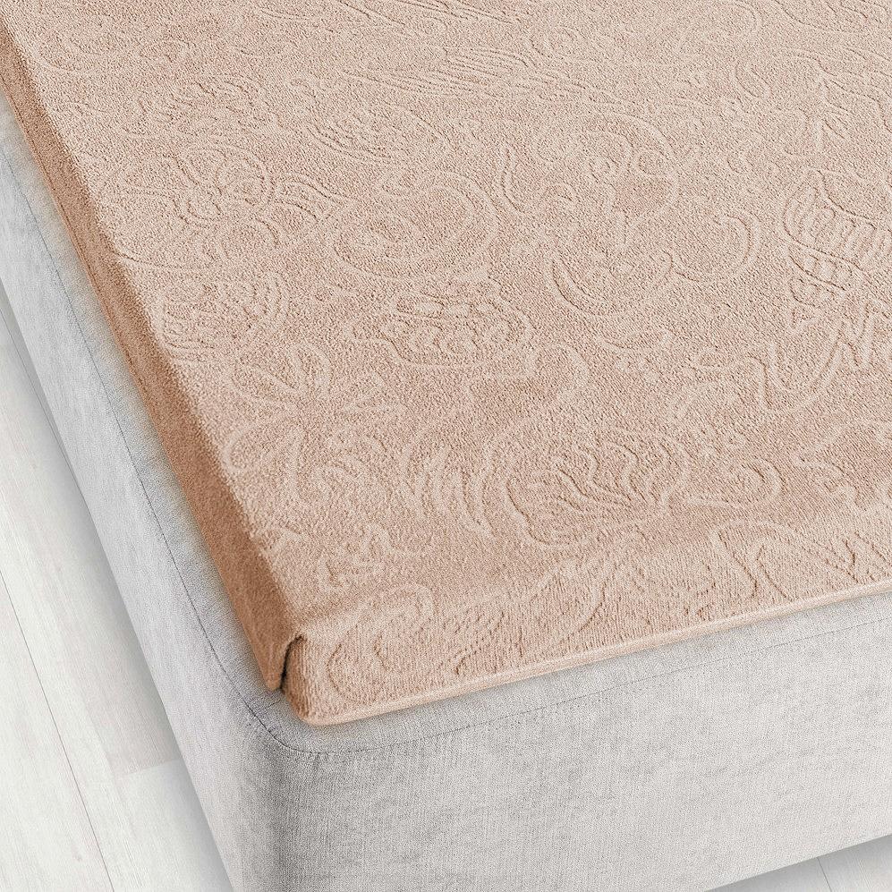 Prześcieradło frotte bez gumki Tulipan 175x220 ZWOLTEX jasnobeżowe GRUBE