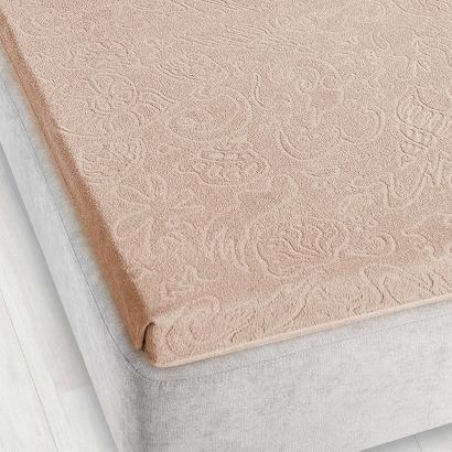 Prześcieradło frotte bez gumki Tulipan 175x220 ZWOLTEX jasnobeżowe GRUBE