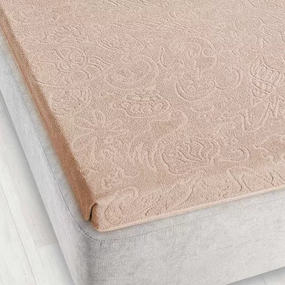 Prześcieradło frotte bez gumki Tulipan 175x220 ZWOLTEX jasnobeżowe GRUBE